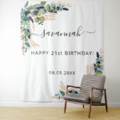 誕生日 イウカリ グリーン ゴールド モノグラム タペストリー (インサイチュ)