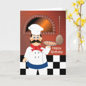 誕生日,イタリアンシェフベーキングピザインホットオーブンCa カード (黄色い花)