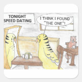 誕生日、インコ風 スクエアシール (正面)