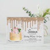 誕生日 ウェディング ケーキ ドリップス 招待状 (スタンド正面)