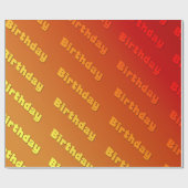 誕生日（オレンジ） ラッピングペーパー (フラット)