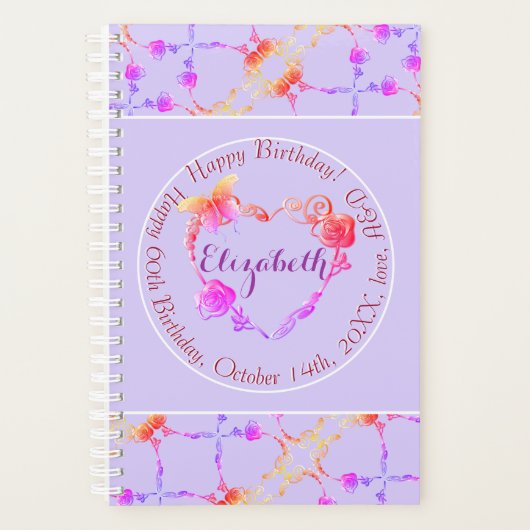 誕生日/カスタムイベントバラハートプランナー プランナー手帳 (正面)