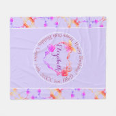 誕生日/カスタムイベントバラハート フリースブランケット (正面(横))