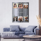 誕生日 カスタム フォト コラージュ シルバー 親友 タペストリー