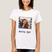 誕生日 カスタム 写真 フィルム ハロー 女性 Tシャツ (正面)