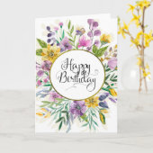 誕生日 カード (黄色い花)