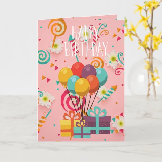 誕生日 カード (黄色い花)