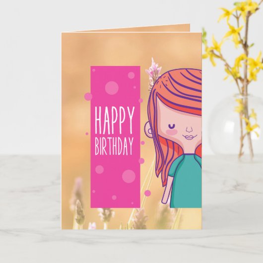 誕生日 カード (黄色い花)