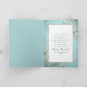 誕生日，ガールフレンド，国エレガントフローラアクア カード (内部)