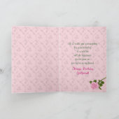 誕生日-ガールフレンド-数々のな層によって飾られるケーキ カード (内部)