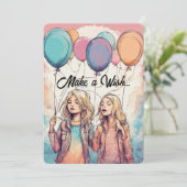 誕生日・ガール・パーティーを願う 招待状 (スタンド正面)