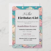 誕生日・ガール・パーティーを願う 招待状 (裏面)