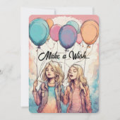 誕生日・ガール・パーティーを願う 招待状 (正面)