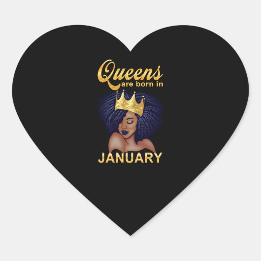 誕生日 |クイーン生まれは1月 ハートシール (正面)