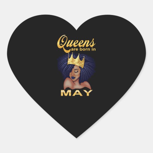 誕生日 |クイーン生まれは5月に ハートシール (正面)
