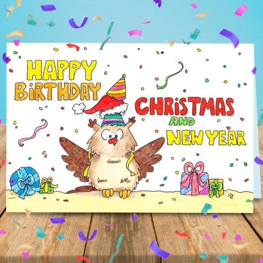誕生日、クリスマス、そして新年のお祝いカード カード