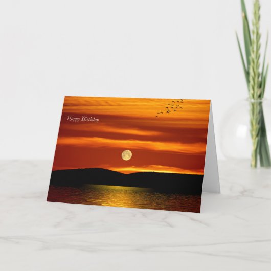 誕生日 – グリーティングカード用フルムーン画像 カード (正面)