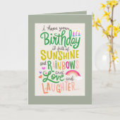 誕生日、グリーティングカード、縦書き カード (黄色い花)