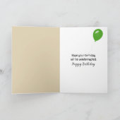 誕生日・グリーン・カエルがトイレに座る カード (内部)