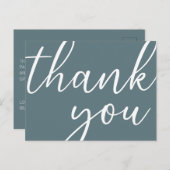 誕生日 グレー モダン スクリプト サンクス ポストカード (正面/裏面)