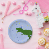 「誕生日・サウルス」チャイルドズブルー恐竜誕生日 ペーパープレート (パーティー)