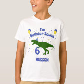 「誕生日・サウルス」子供の恐竜誕生日 Tシャツ (正面)