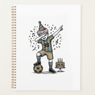 誕生日 サッカー少年 ダブ ヴィンテージ風彫刻Tシャツ_1 プランナー手帳