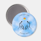 誕生日、サニーお祝いシルエットダンサー マグネット (正面/裏面)