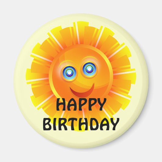 誕生日:サンシャインバースデーハッピーデシン マグネット (正面)