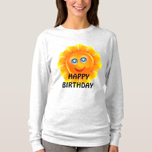 誕生日：サンシャイン誕生日ステッカー Tシャツ (正面)