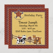 誕生日、シャワー、パーティー 西部パーティー招待状 招待状 (正面/裏面)