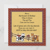 誕生日、シャワー、パーティー 西部パーティー招待状 招待状 (裏面)