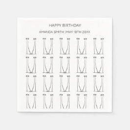 誕生日、シルエパーソナライズされたットココナッツツリー スタンダードカクテルナプキン