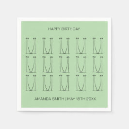 誕生日、シルエパーソナライズされたットココナッツツリー スタンダードカクテルナプキン