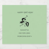 誕生日、シルエ素晴らしットお祝いダンサー スパークリングワインラベル (シングルラベル)