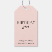 誕生日 |シンプル赤面ピンクフェミニン色 ギフトタグ (正面)