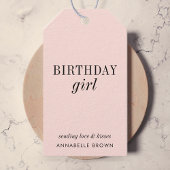 誕生日 |シンプル赤面ピンクフェミニン色 ギフトタグ