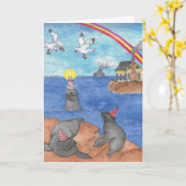 誕生日 – シール カード (黄色い花)