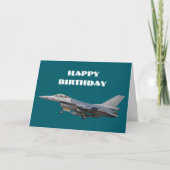 誕生日 ジェット戦闘機 航空機 パイロット 軍事 ギフト カード (正面)
