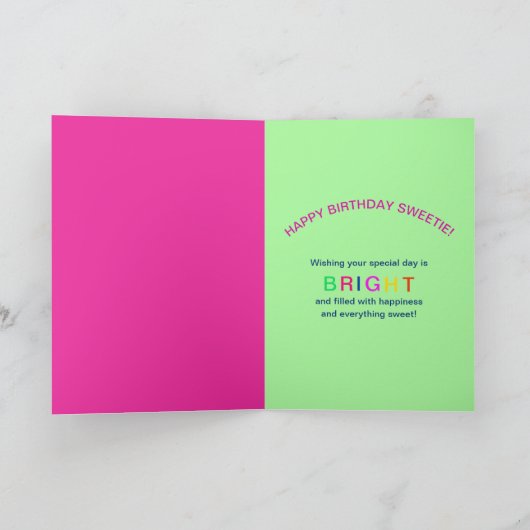 誕生日、スイーティ、マウス、万華鏡のように千変万化するパターン収集 カード (内部)