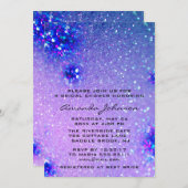 誕生日  スイート16 ハログラフィック グリッター ウェディング 招待状 (正面/裏面)