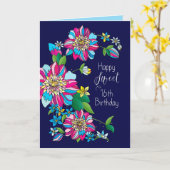 誕生日、スイート16th、明るく花カラフル々 カード (黄色い花)