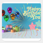 誕生日 スクエアシール (正面)