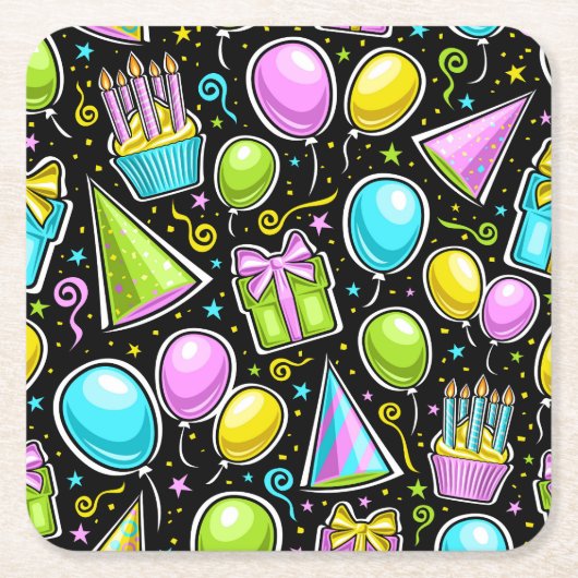 誕生日 スクエアペーパーコースター (正面)