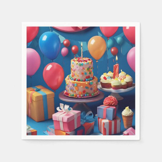 誕生日 スタンダードカクテルナプキン (正面)