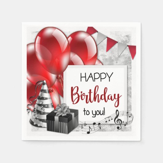 誕生日 スタンダードカクテルナプキン (正面)