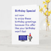 誕生日・スペシャおもしろいル – 誕生日詩 カード (黄色い花)