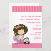 誕生日&スランバーパーティの招待状 招待状 (正面/裏面)