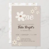 誕生日 ダイシー ナチュラル ボヘミアンレトロ ヴィブス 招待状 (正面/裏面)