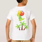 誕生日 ダイナソーと風船 オリジナル Tシャツ (裏面)